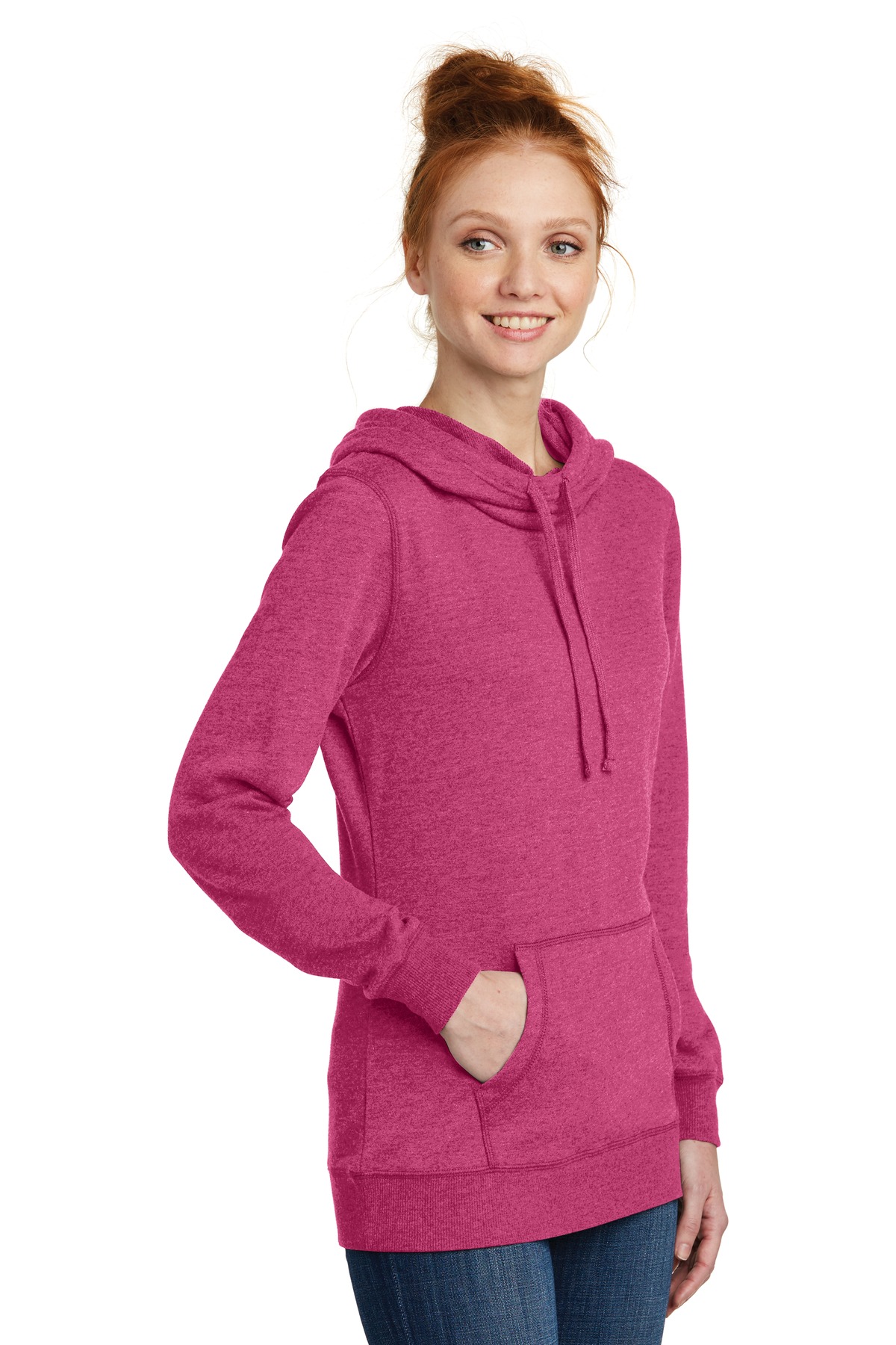 District Women's Lightweight Fleece Hoodie. DM493 22
