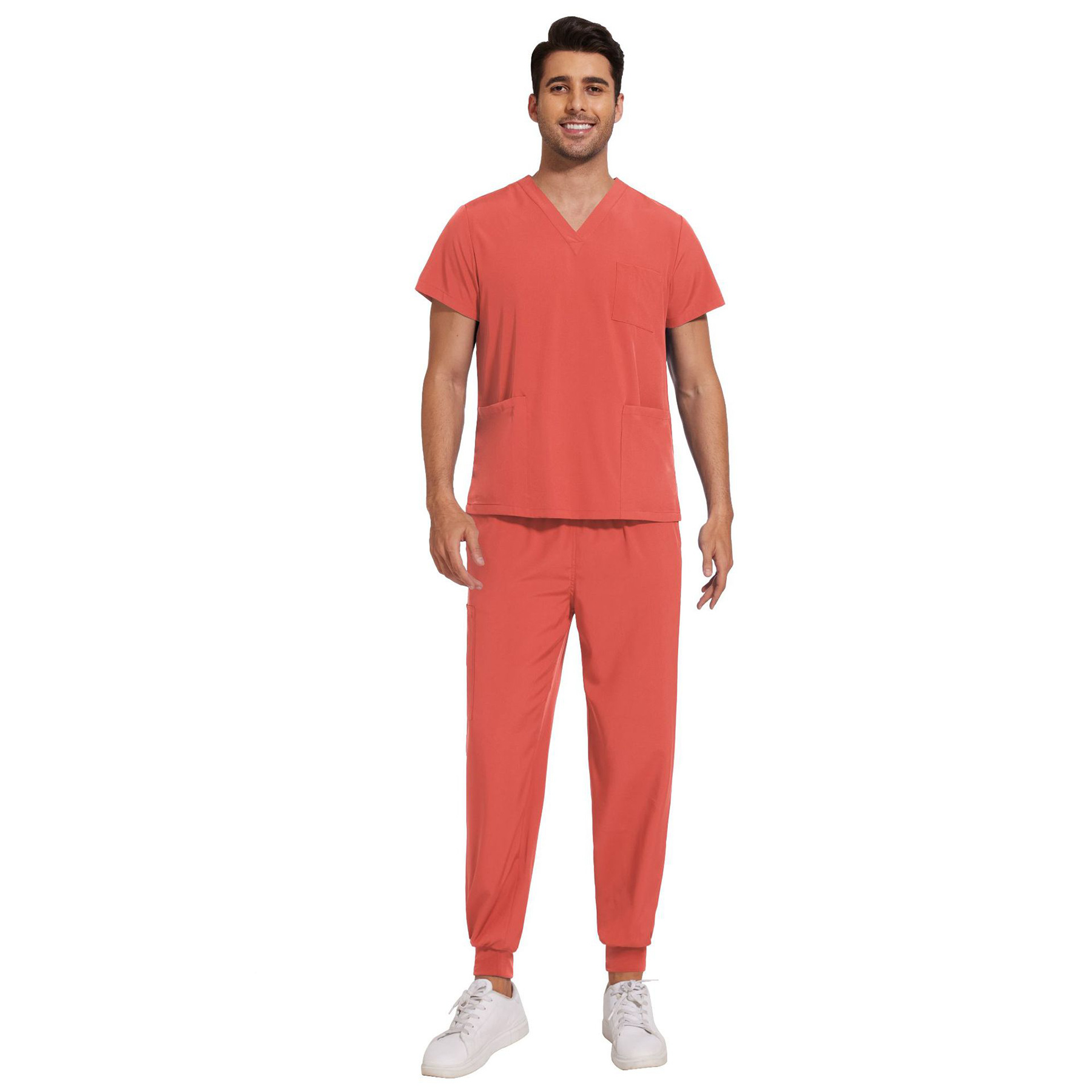 Comfortable V Neck Work Clothes 11