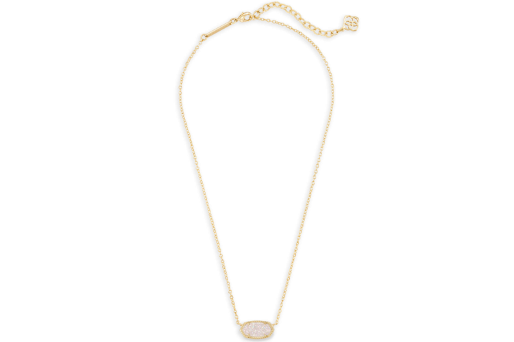 Kendra Scott Elisa Gold Pendant Necklace in Iridescent Drusy 1