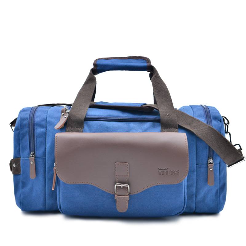 Canvas Large Capacity Leather Travel Duffel Bag 8