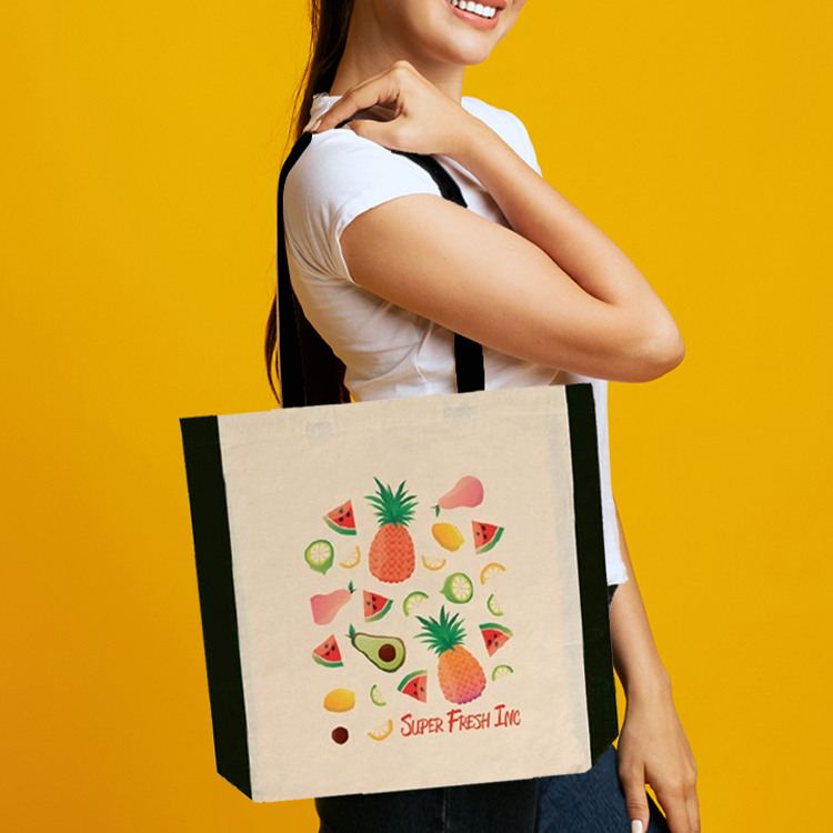 Side Color Cotton Tote 11