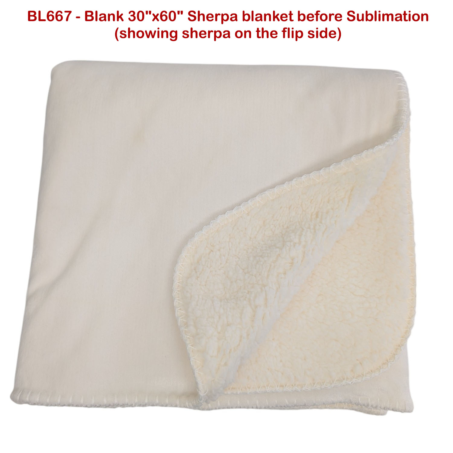 Sherpa Faux Wool Lined Micro Mink Throw, 30x60, Sublimated Edge to Edge 1 side 5