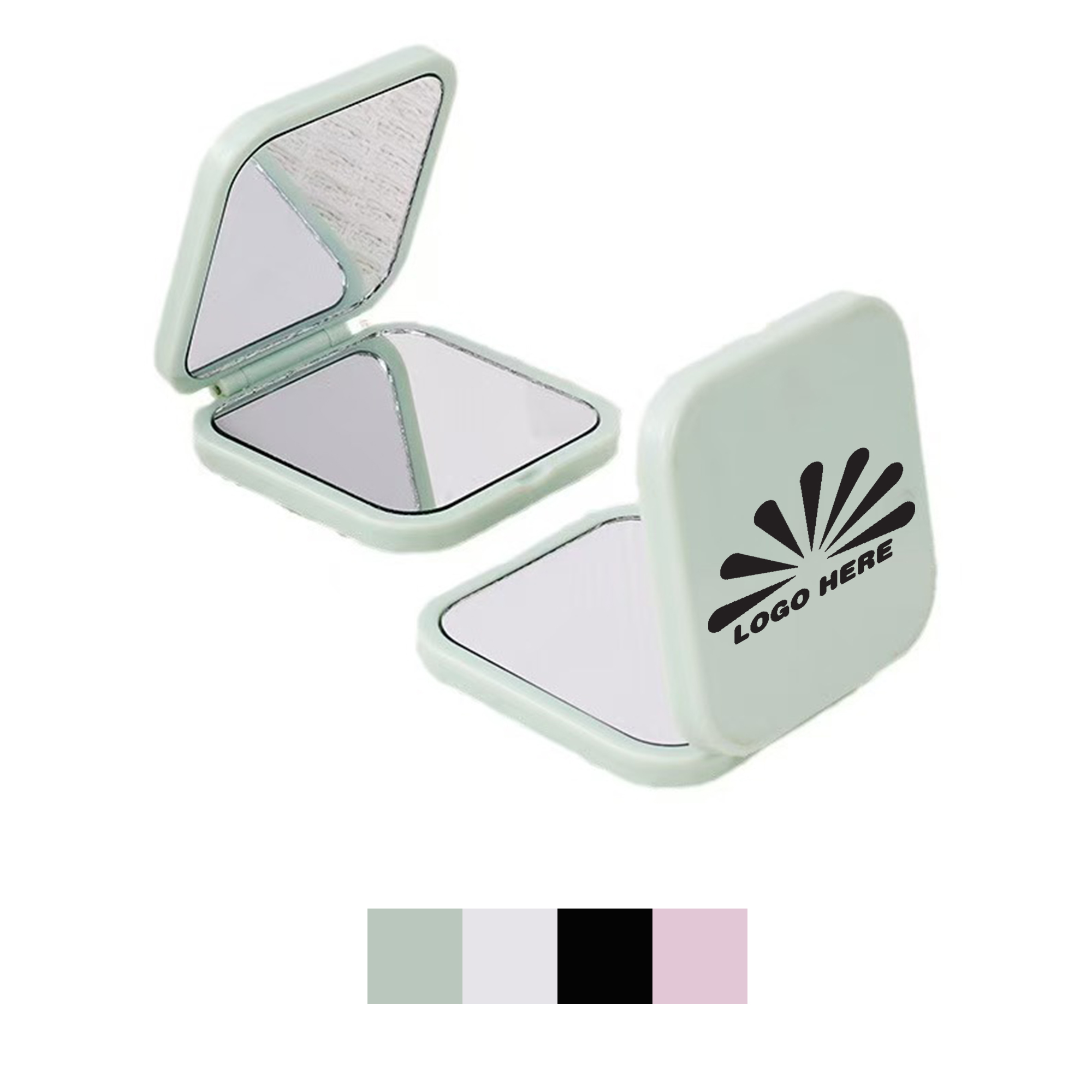 Customizable Logo Portable Flip Makeup Mirror 1