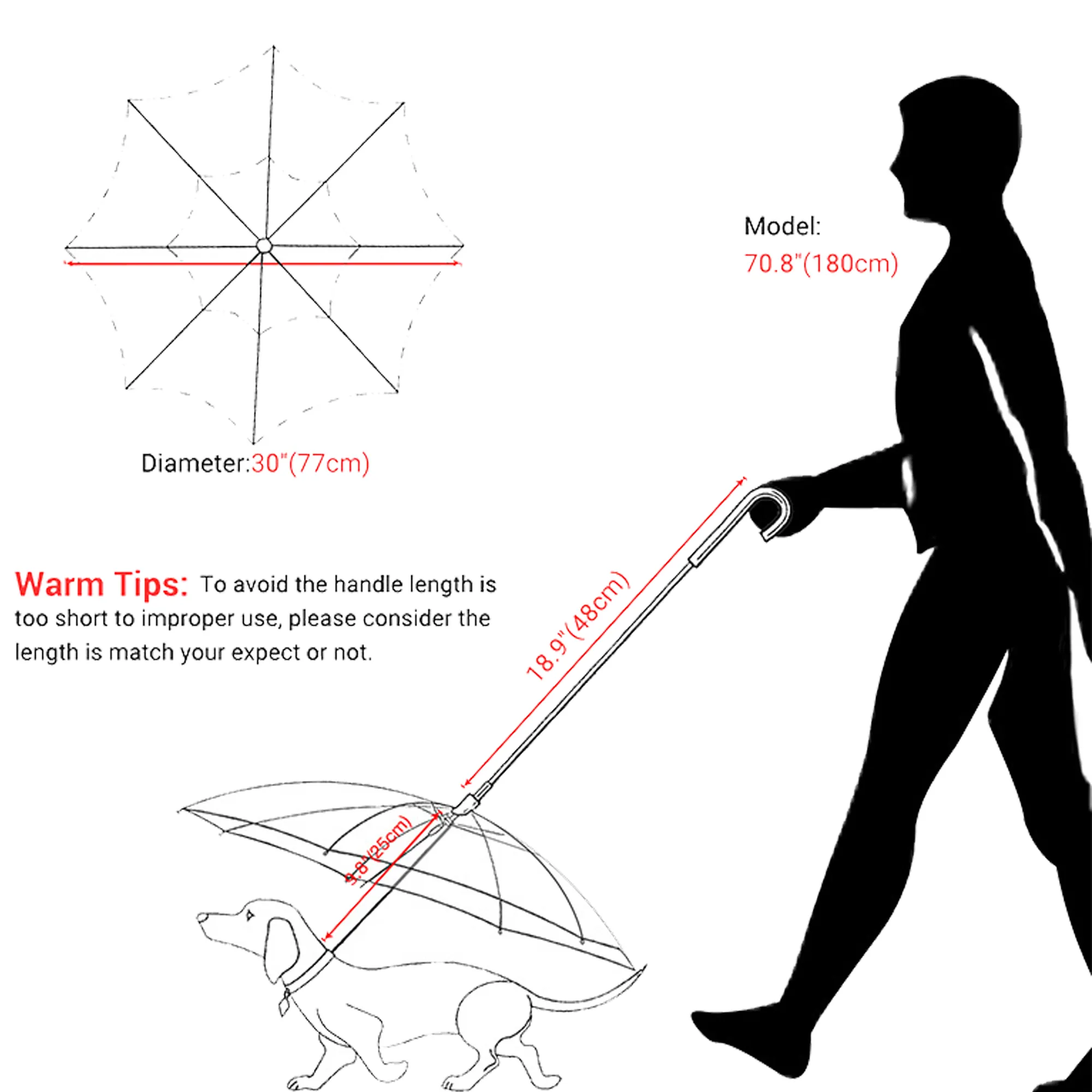 Outdoor Inverted Pet Umbrella With Adjustable Leash 4