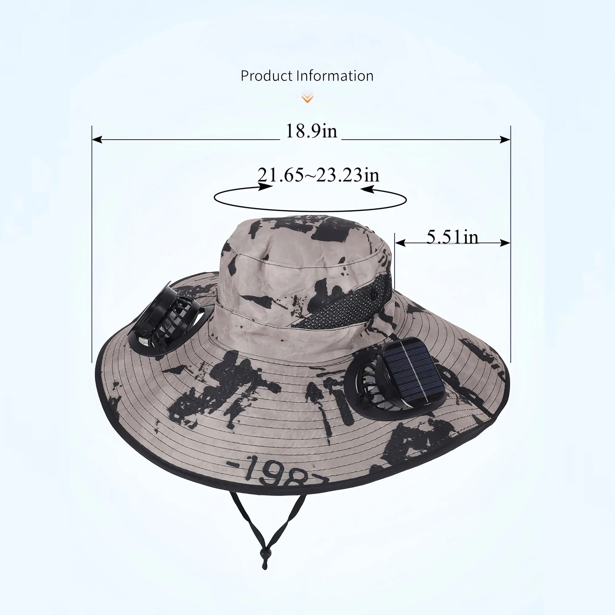 Solar Dual Fan Cooling Hat UV Protection Outdoor 6