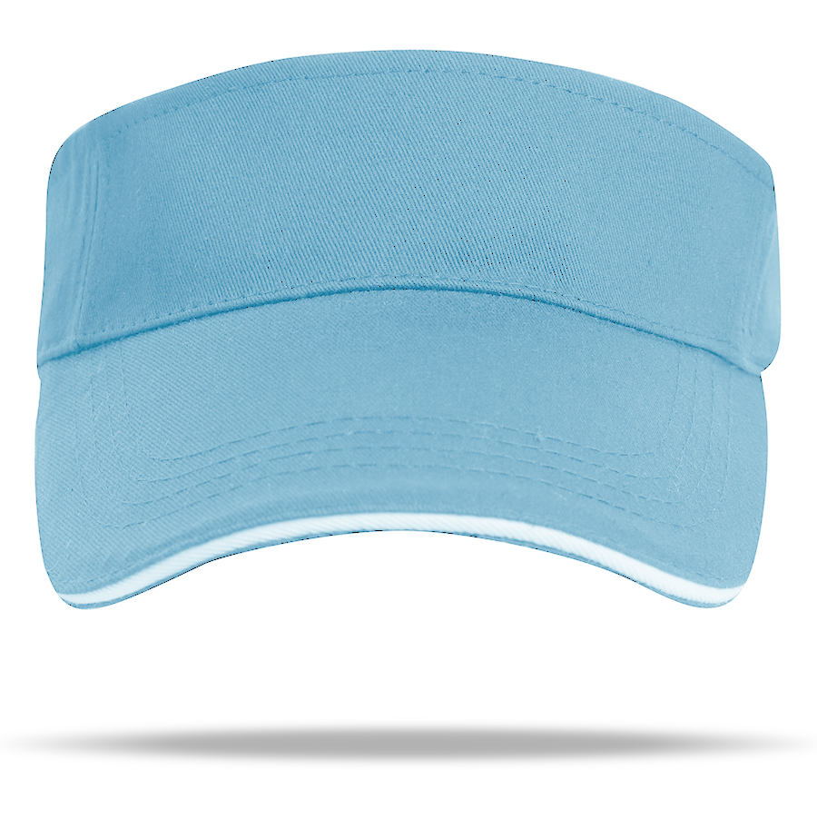 Stock Solid Color Poly Cotton Visor, Hook-And-Loop Fastener
