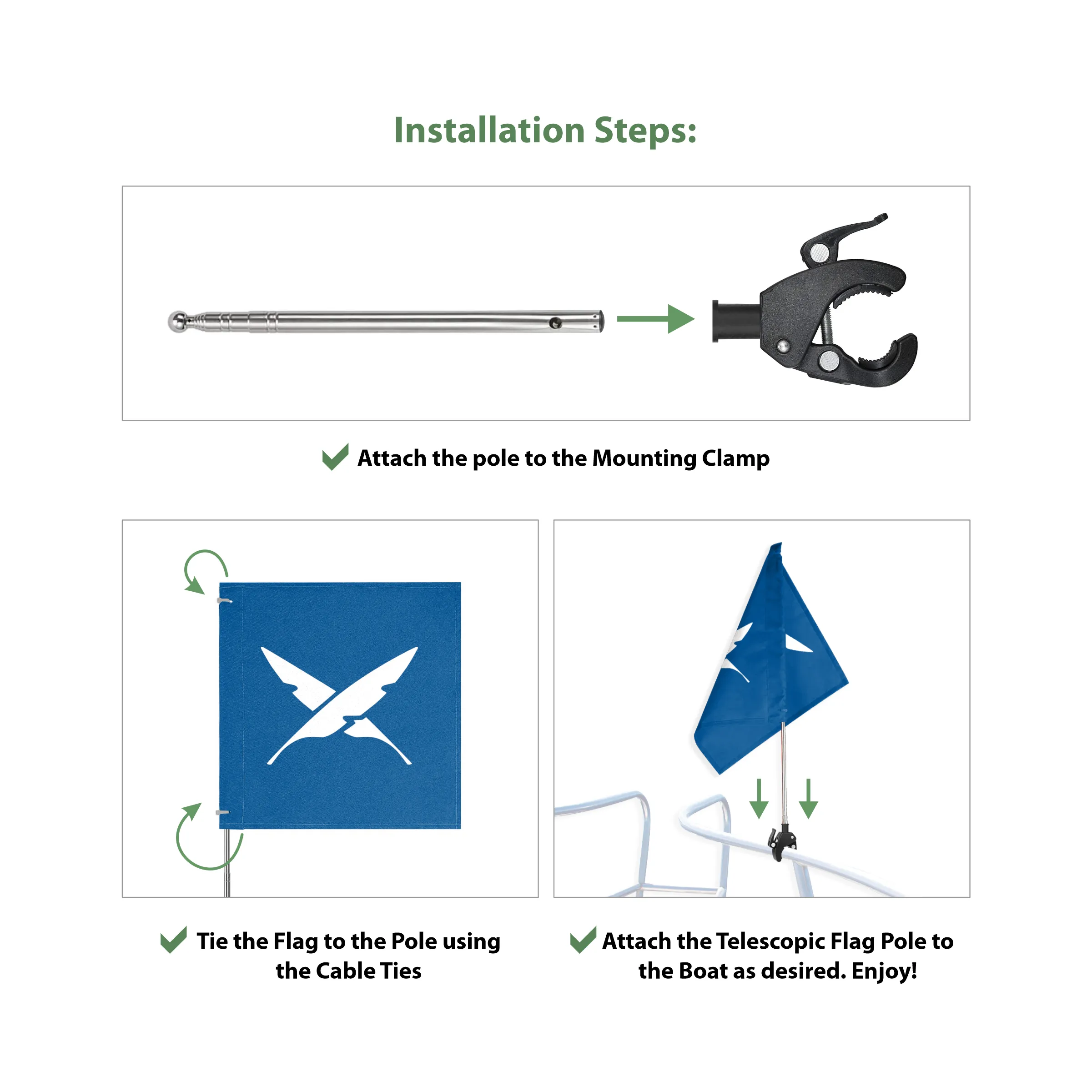48" Telescopic Boat Flag Pole 6
