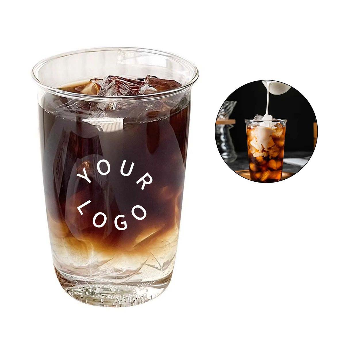 Transparent Glass Tumbler 14oz for Cold Drinks 1