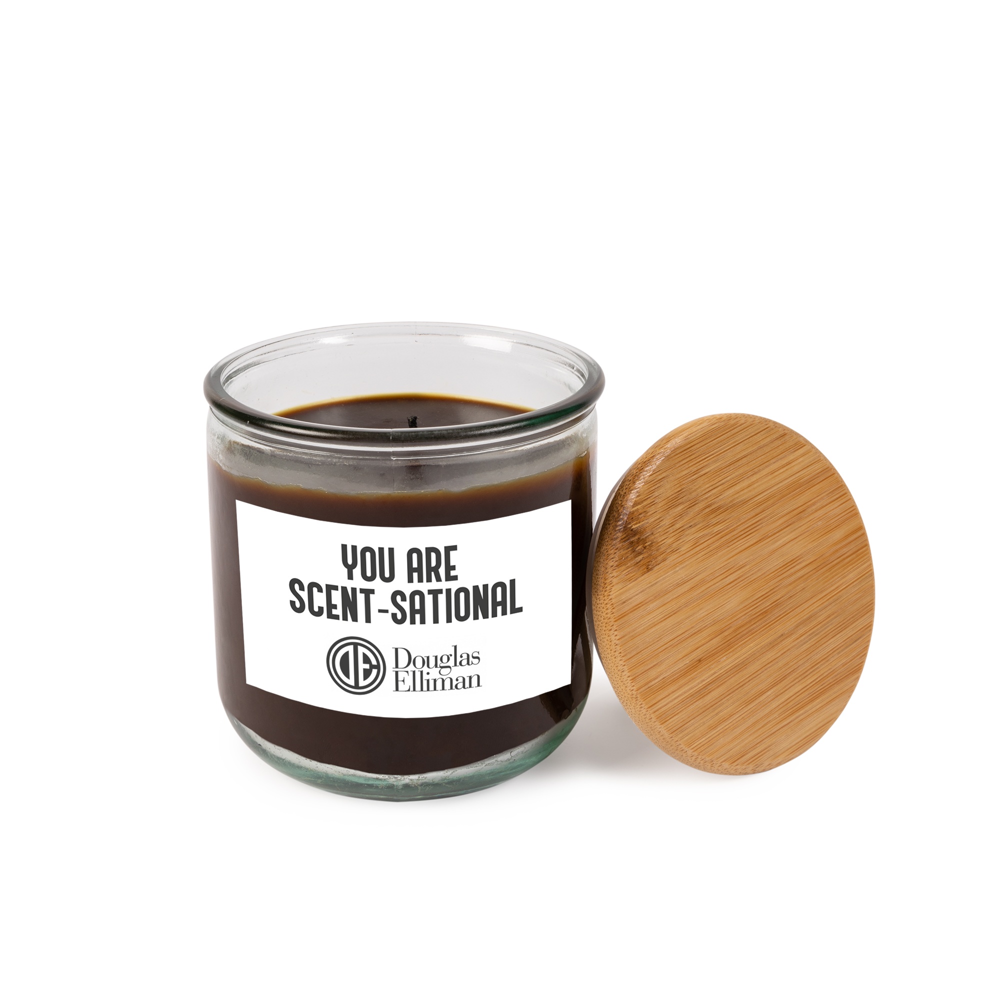 Recycled Glass Aromatherapy Candle with Bamboo Lid 1