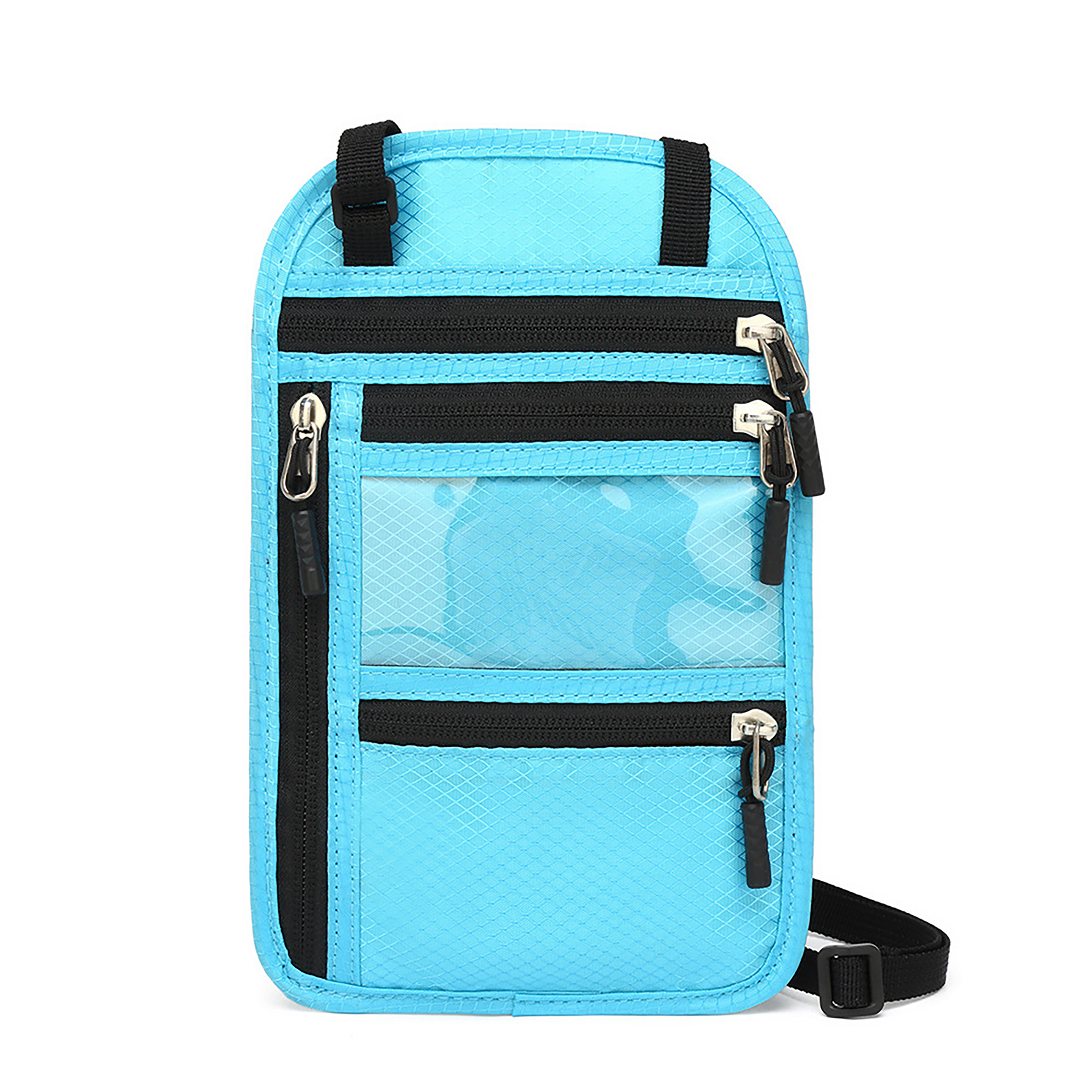 Multi-Zip Crossbody ID Holder With Clear Window 2