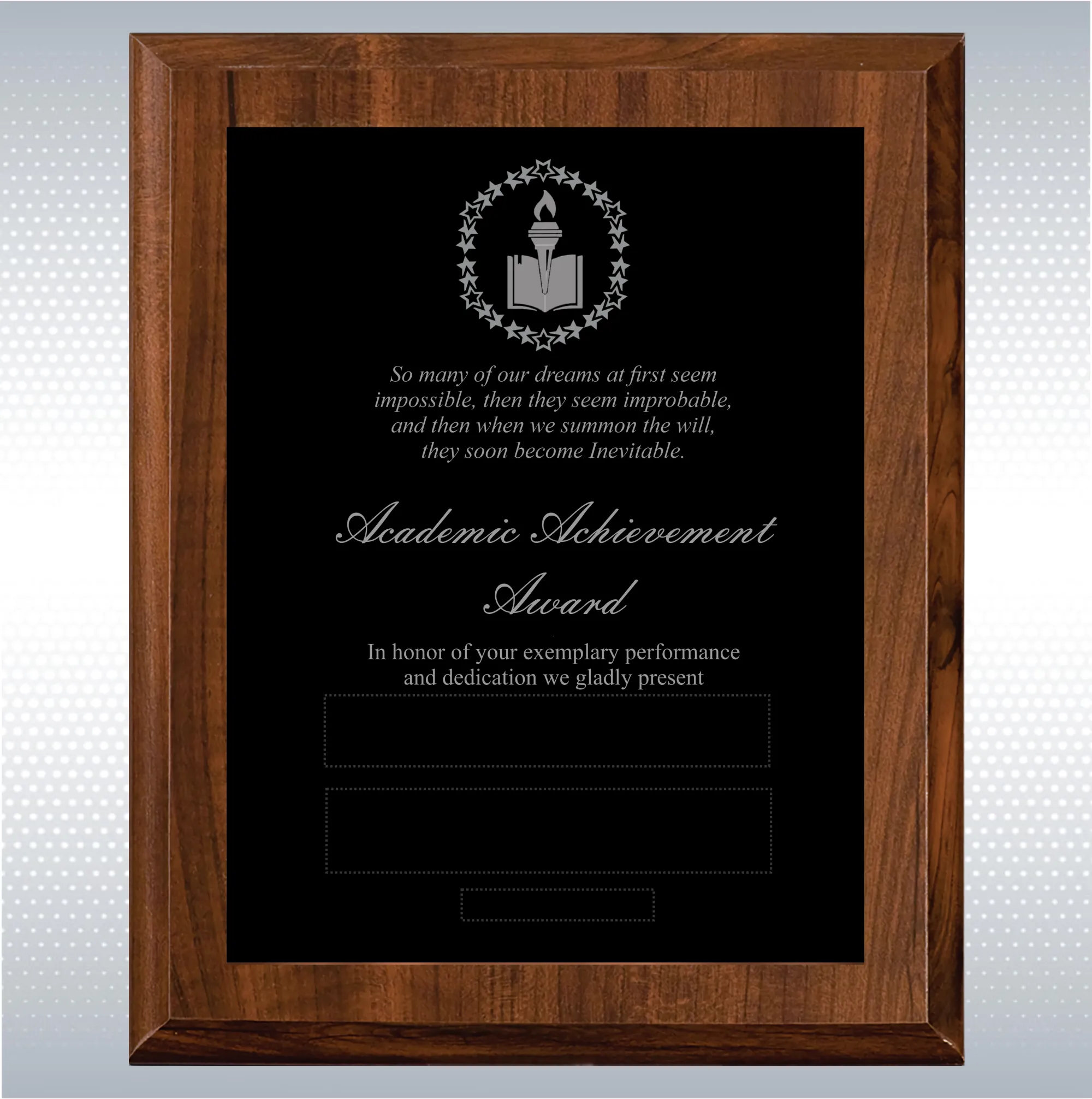 Cherry Finish Academic Achievement Plaque Gift Award 19