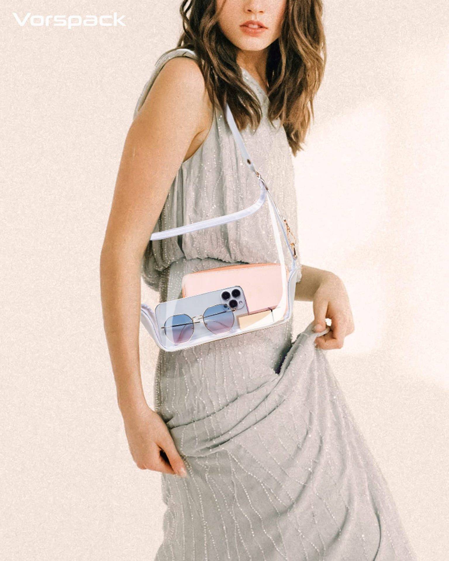 PVC Clear Crossbody Bag for Sports Events Concerts College 1