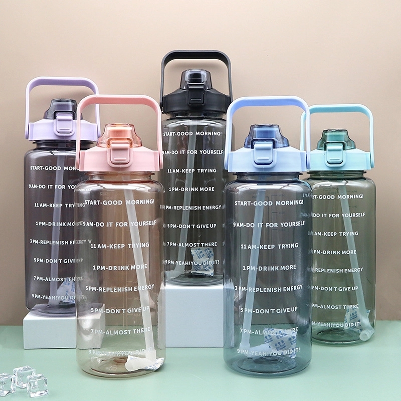 64Oz Sport Water Bottle With Handle Time Measurement 3