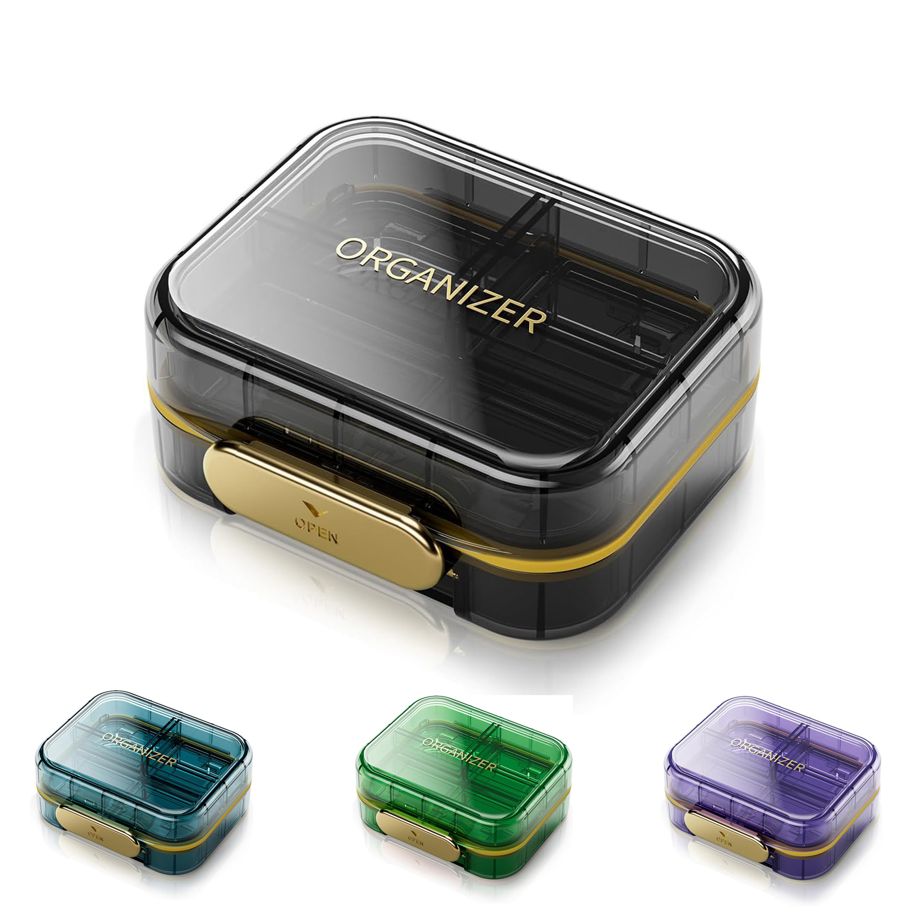 Travel Pill Organizer with 7 Compartments 2