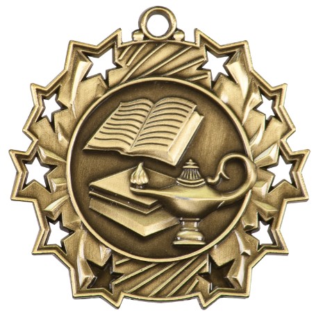 Knowledge Ten Star Medal, 2-1/4" 2