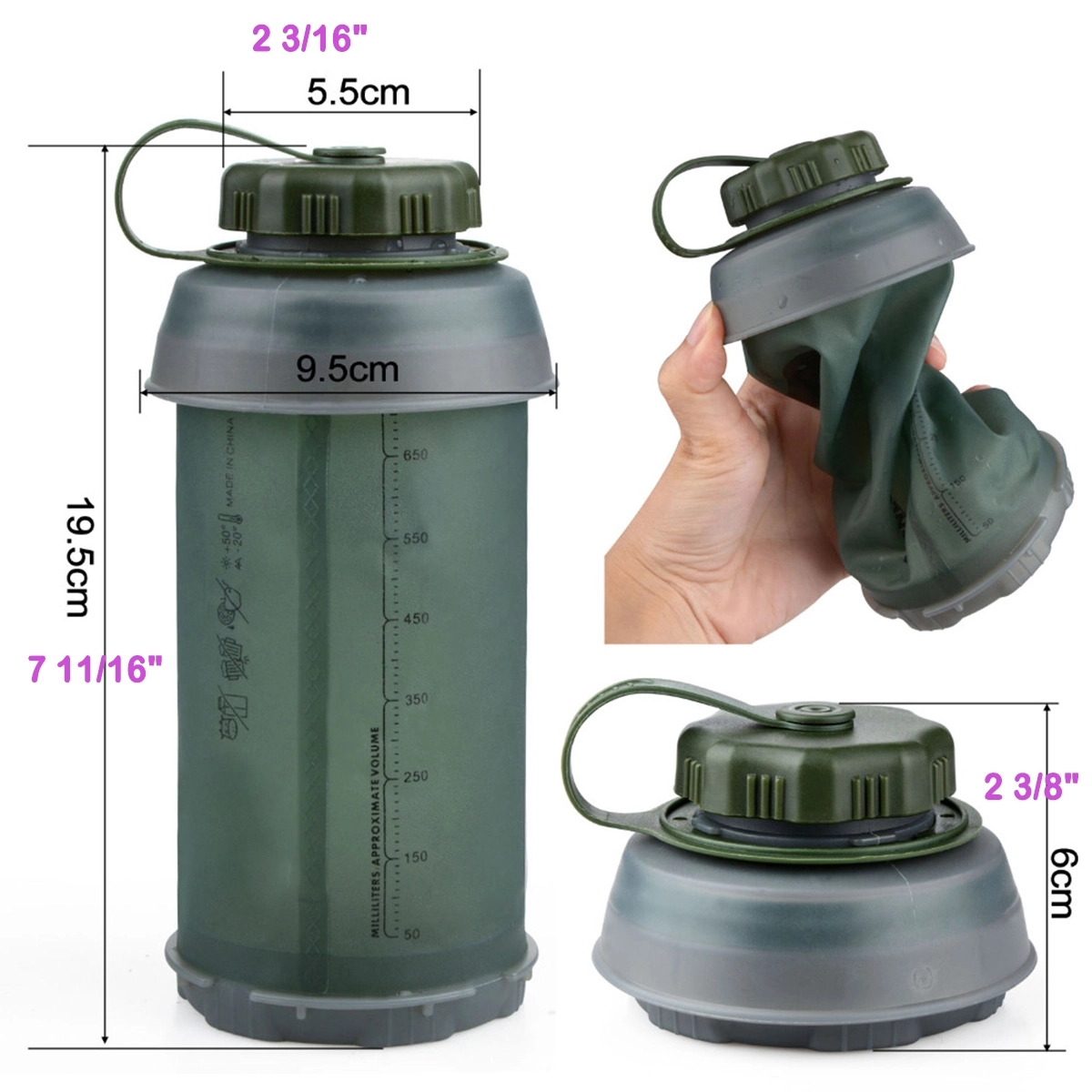 25 Oz Collapsible Silicone Water Bottle 4