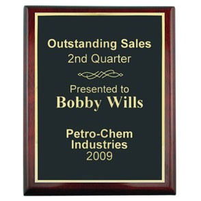 Rosewood Piano Finish Plaque (8"x10") 2