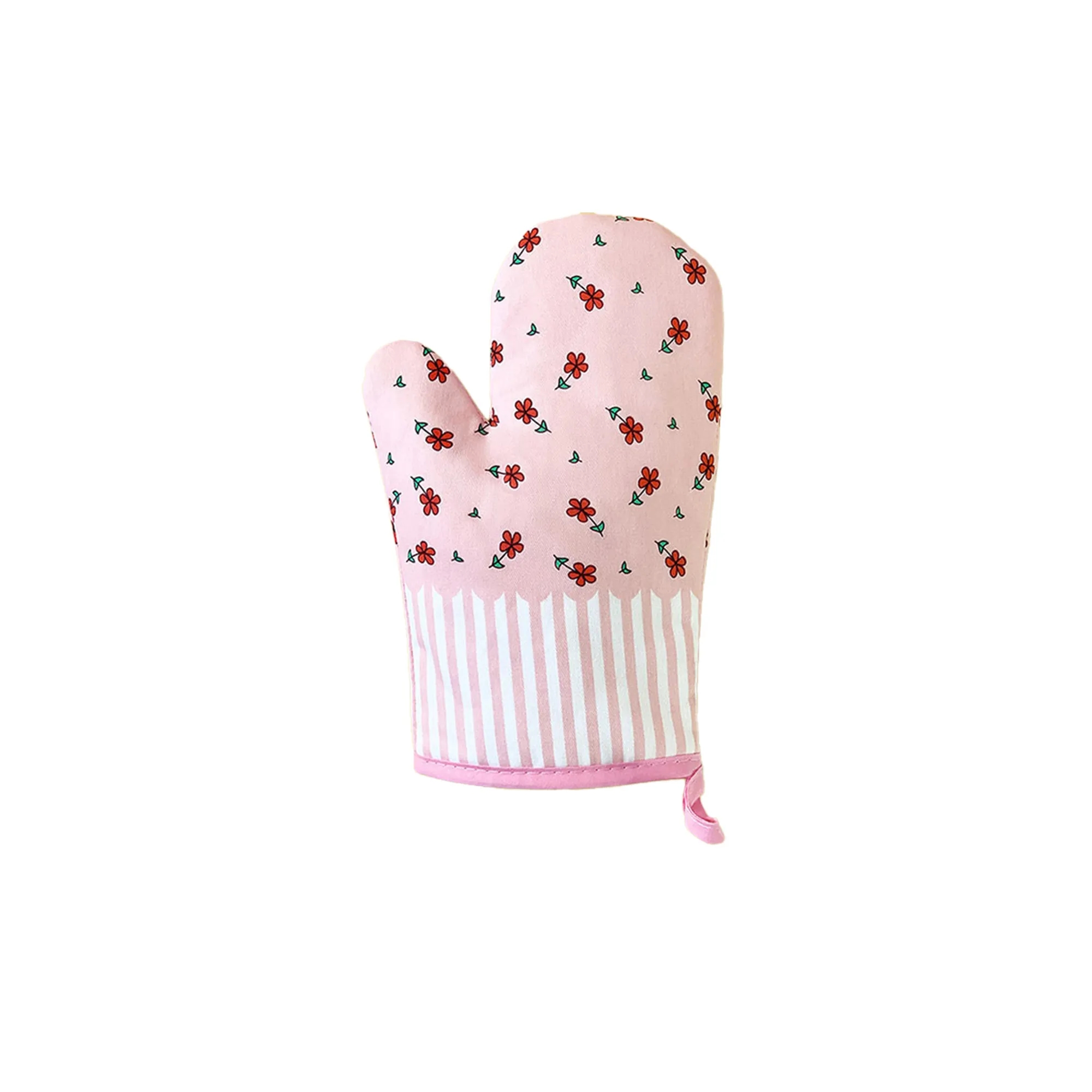 Country Style Cotton Oven Mitts - Heat Resistant and Durable 4