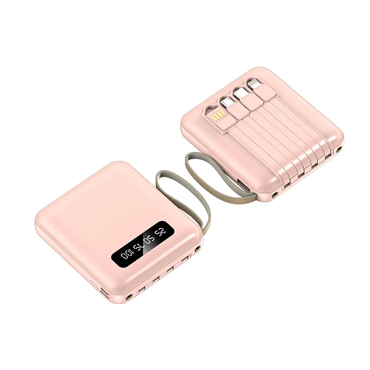 Portable LED Display Power Bank Charger Battery with Cables 5