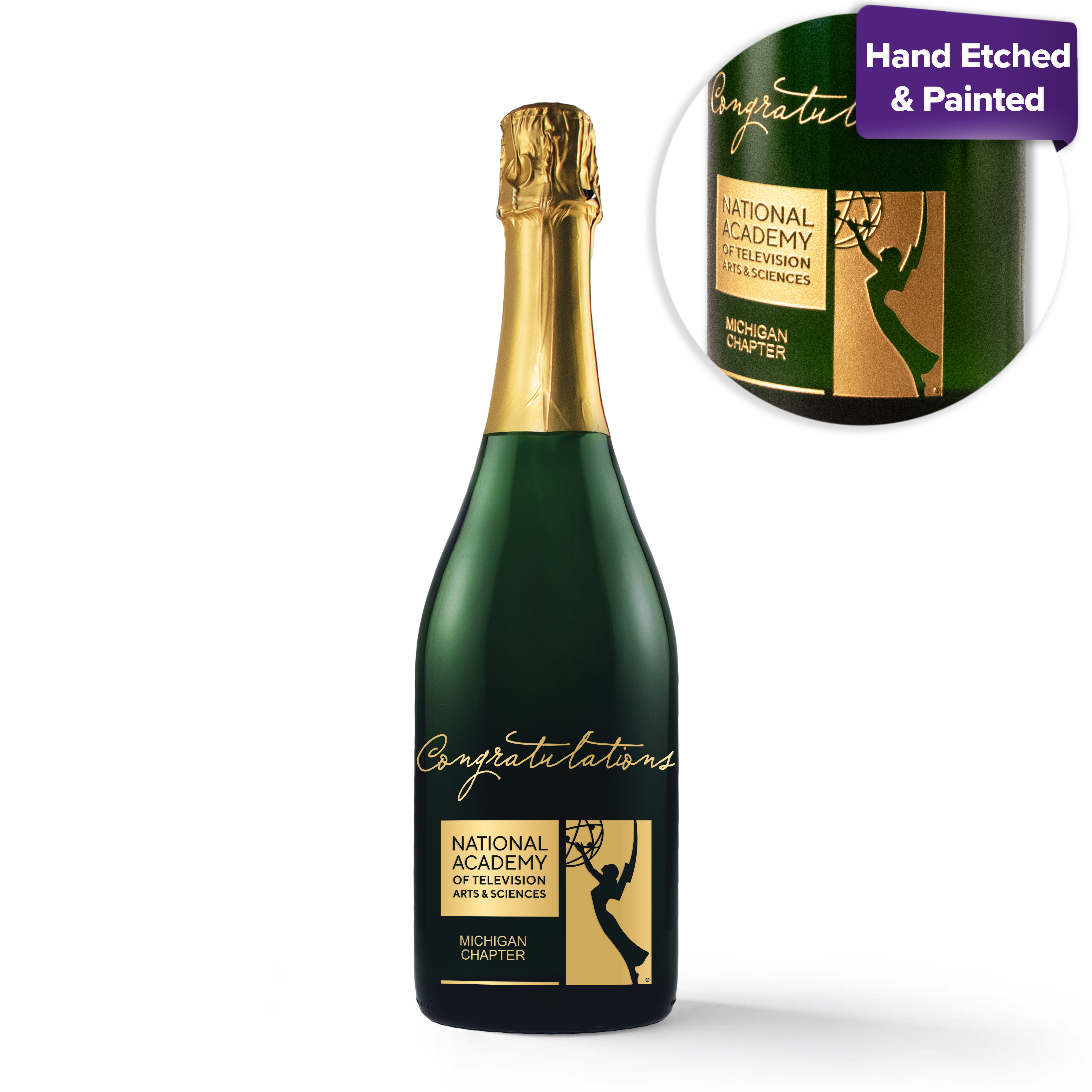 Etched CA Champagne Sparkling Wine Bottle 5