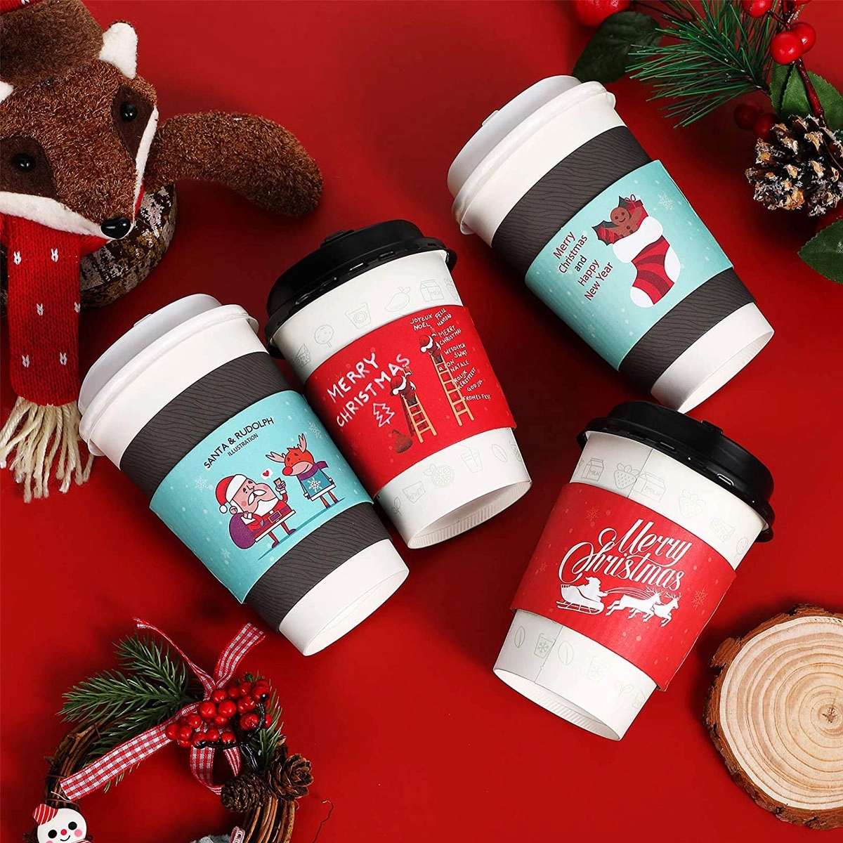 12oz To 16oz Disposable Coffee Cup Sleeves 7