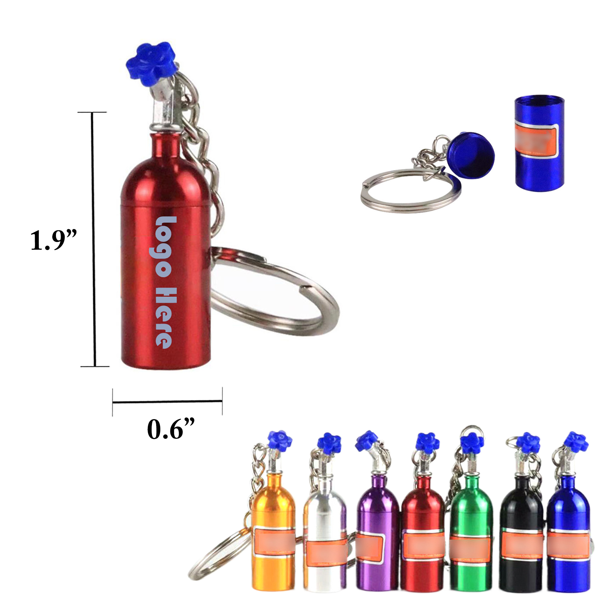 Mini Aluminum Pill Keychain Bottle 2