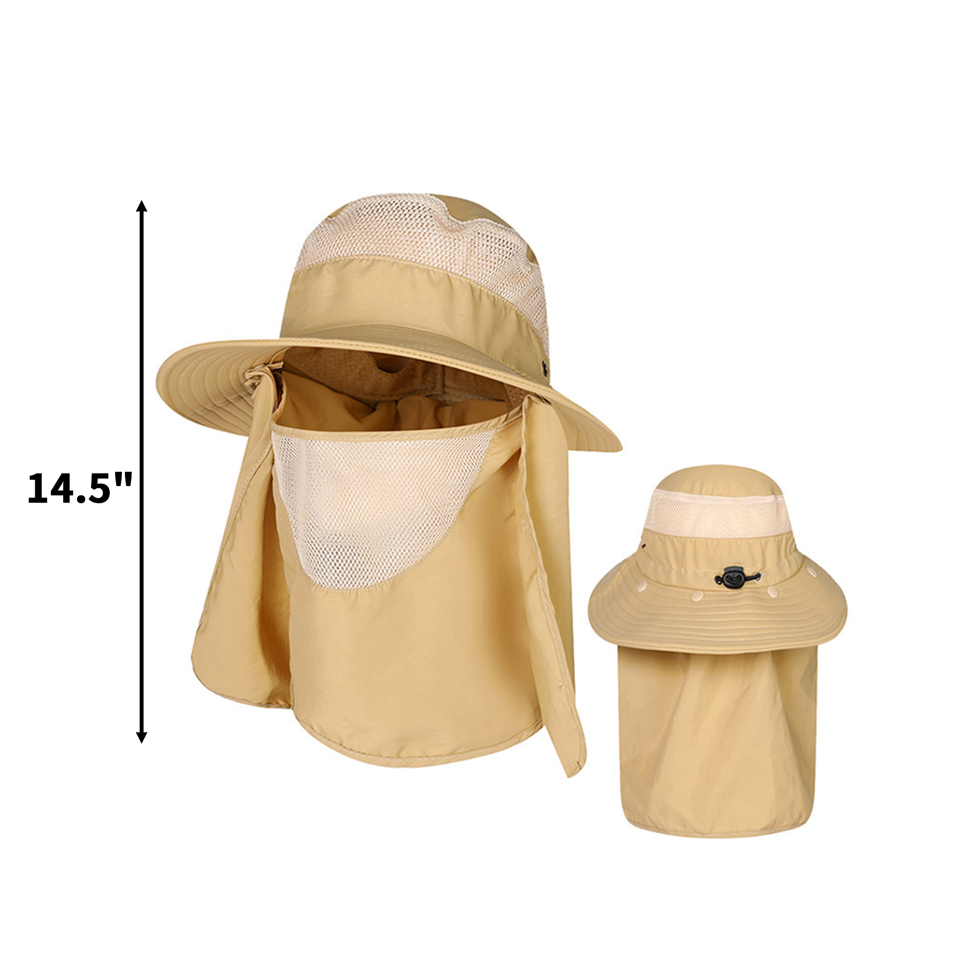 Wide Brim Sun Protection Fishing Hat With Neck Flap 5