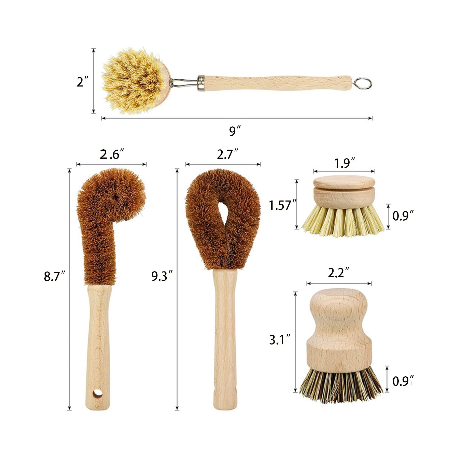 Bamboo Dish Scrubber Set 2