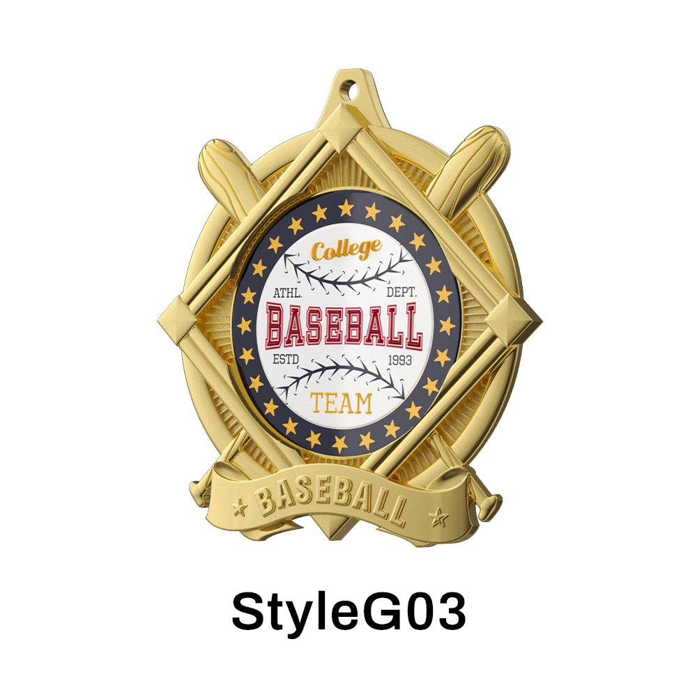 4" UV Printed Baseball Medals 4