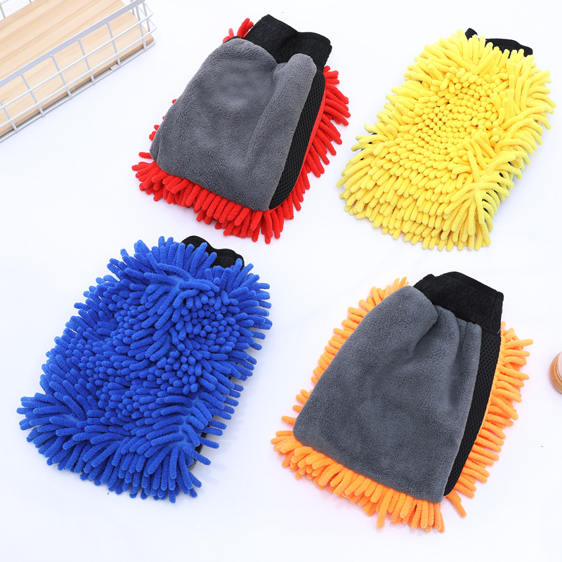 Chenille Premium Scratch Resistant Microfiber Reversible Car Wash Gloves 2