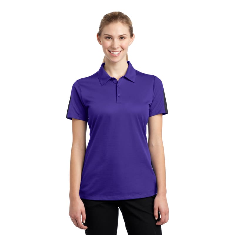 Sport-Tek Women's PosiCharge Active Textured Colorblock Polo. 22