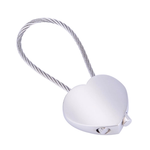 Heart shaped Wire Lock Keyring 1