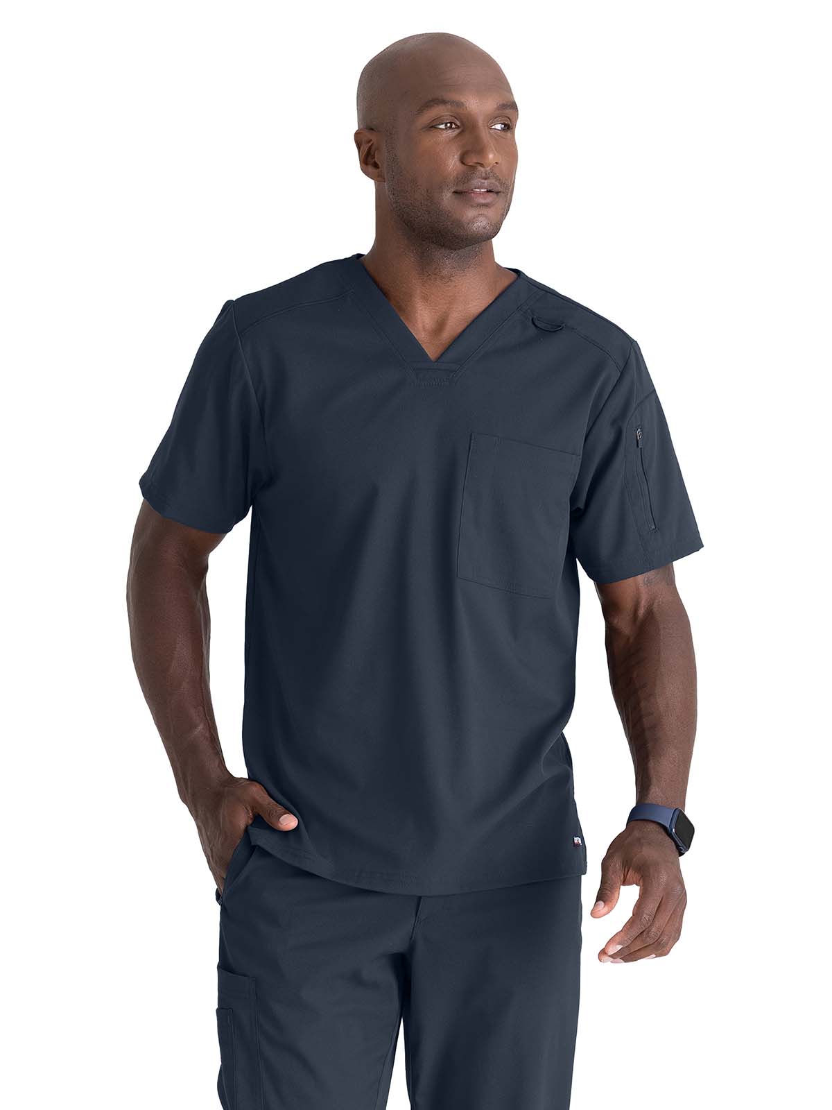 Grey's Anatomy Spandex Stretch - Men's Two-Pocket V-Neck Murphy Scrub Top 23