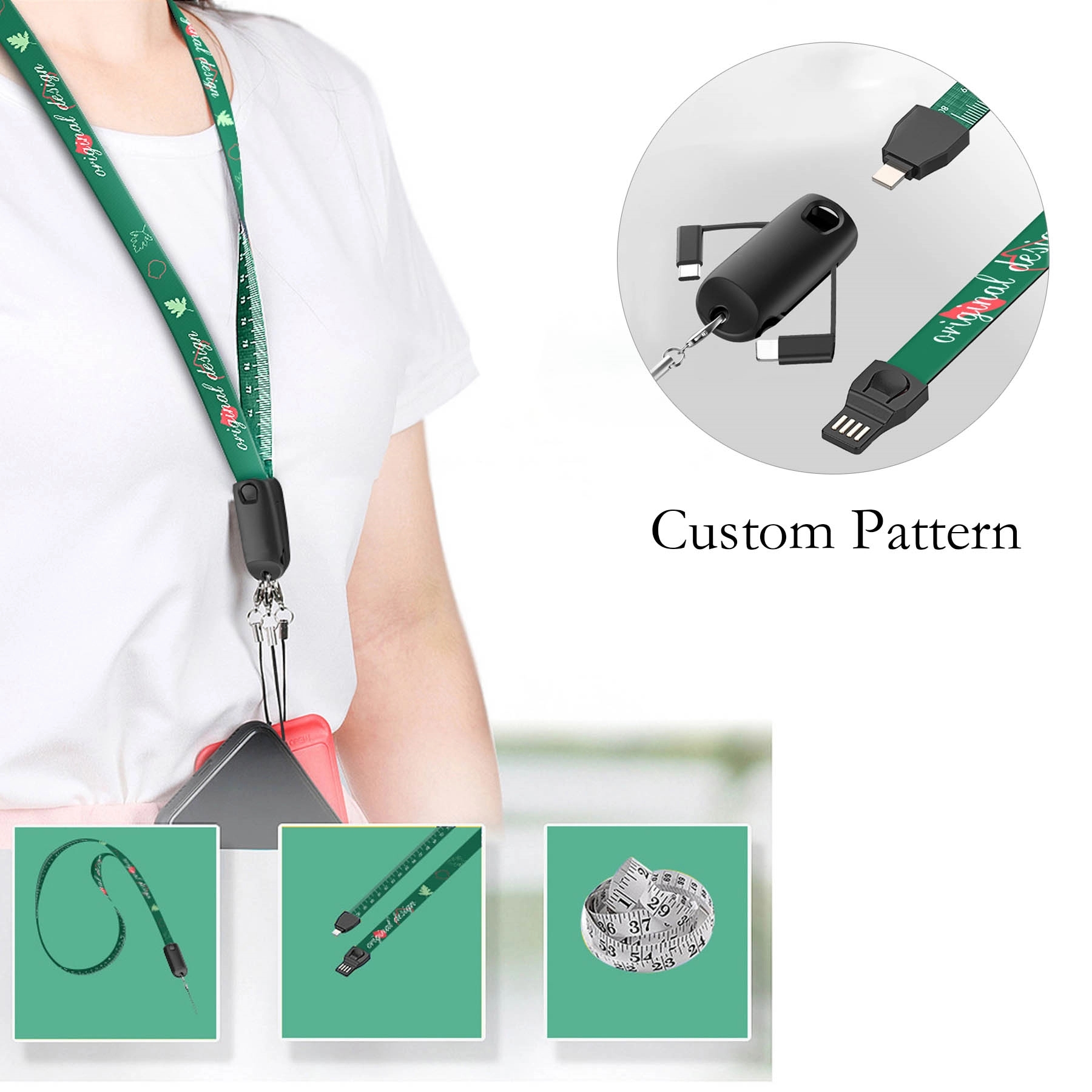 Multi Functional Phone Charging Ruler Replacement Neck Strap 2
