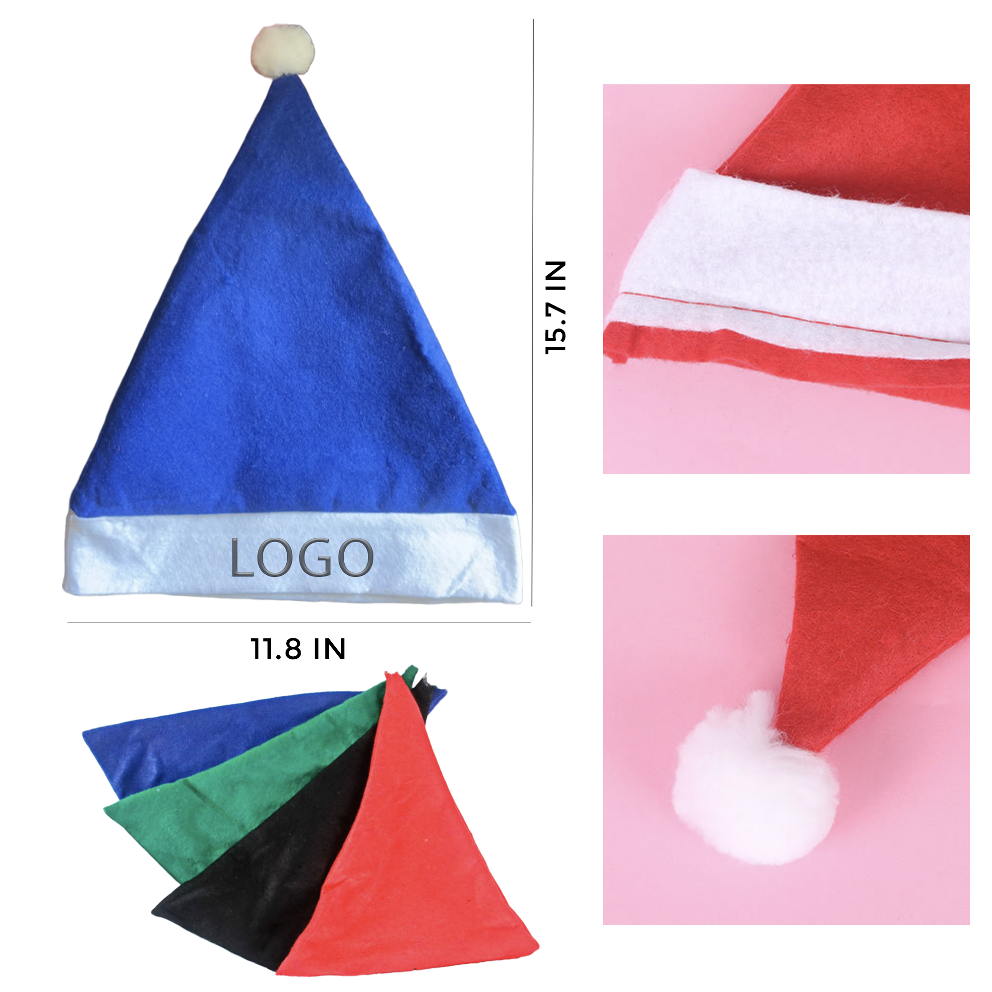 MOQ 1 PCS Plush Christmas Hat 2