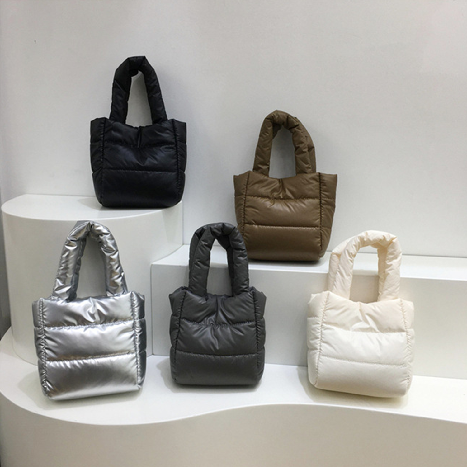 Mini Puffer Tote Light Padded Handbags cross-body bag 17