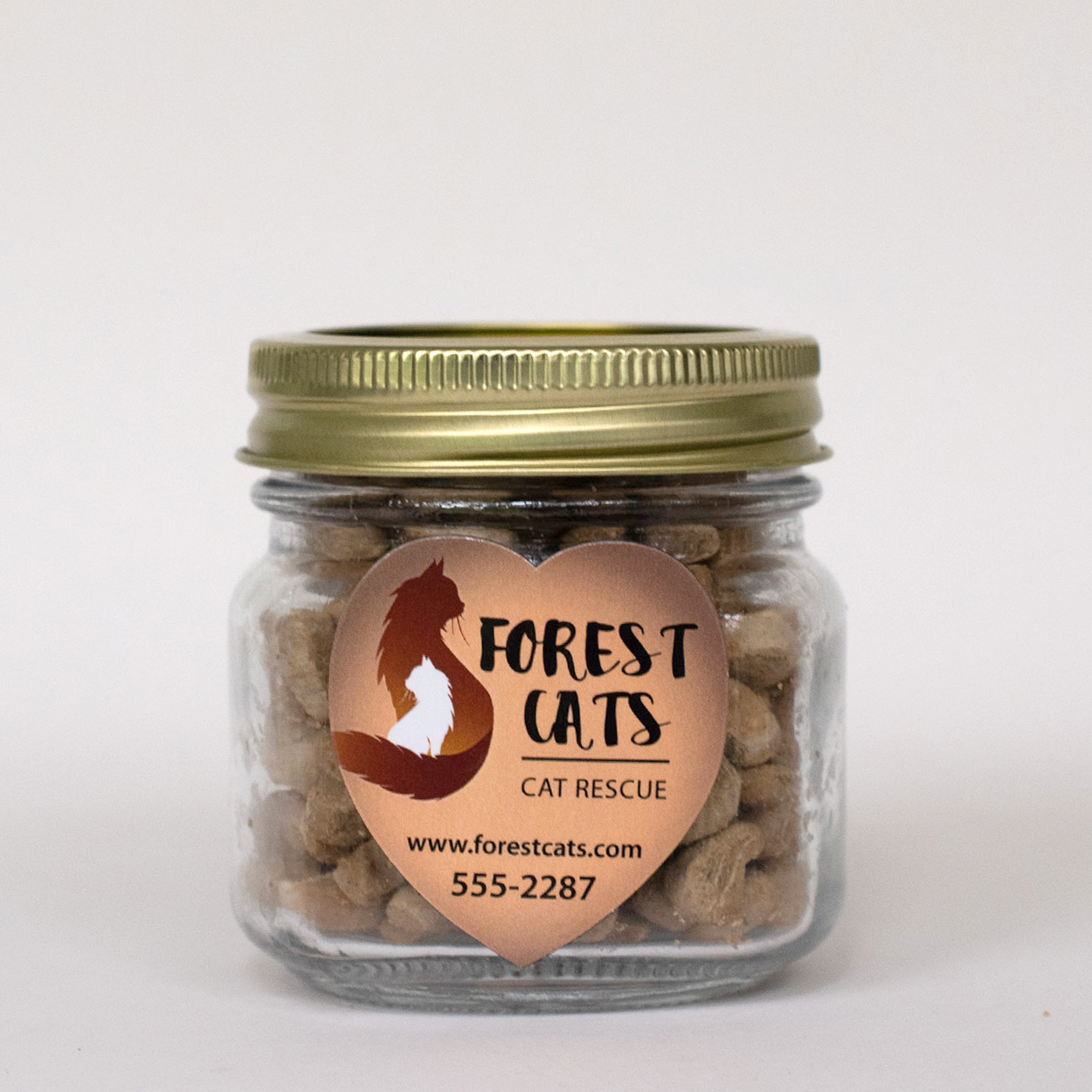 Half Pint Jar with Small Heart Magnet Pet Fill 5