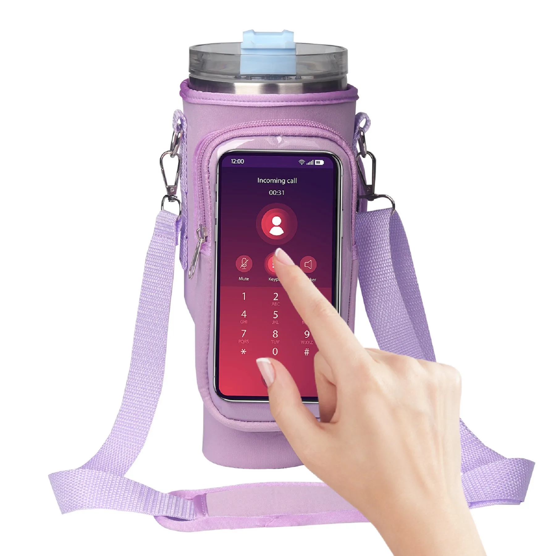 40 Oz. Water Bottle Carrier Holder Sleeve with Phone Bag 3