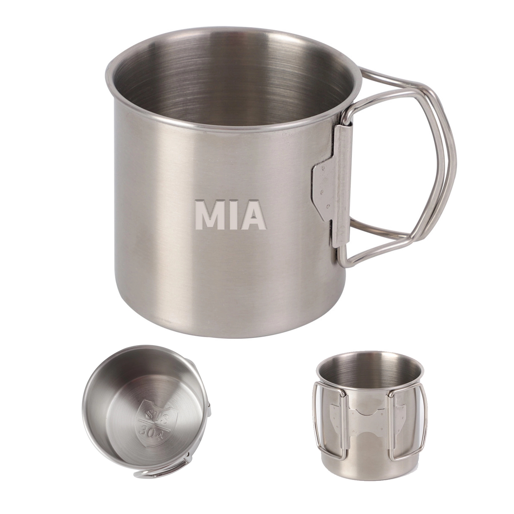 Camping Cup With Folding Handle, custom tumbler with logo imprint 2