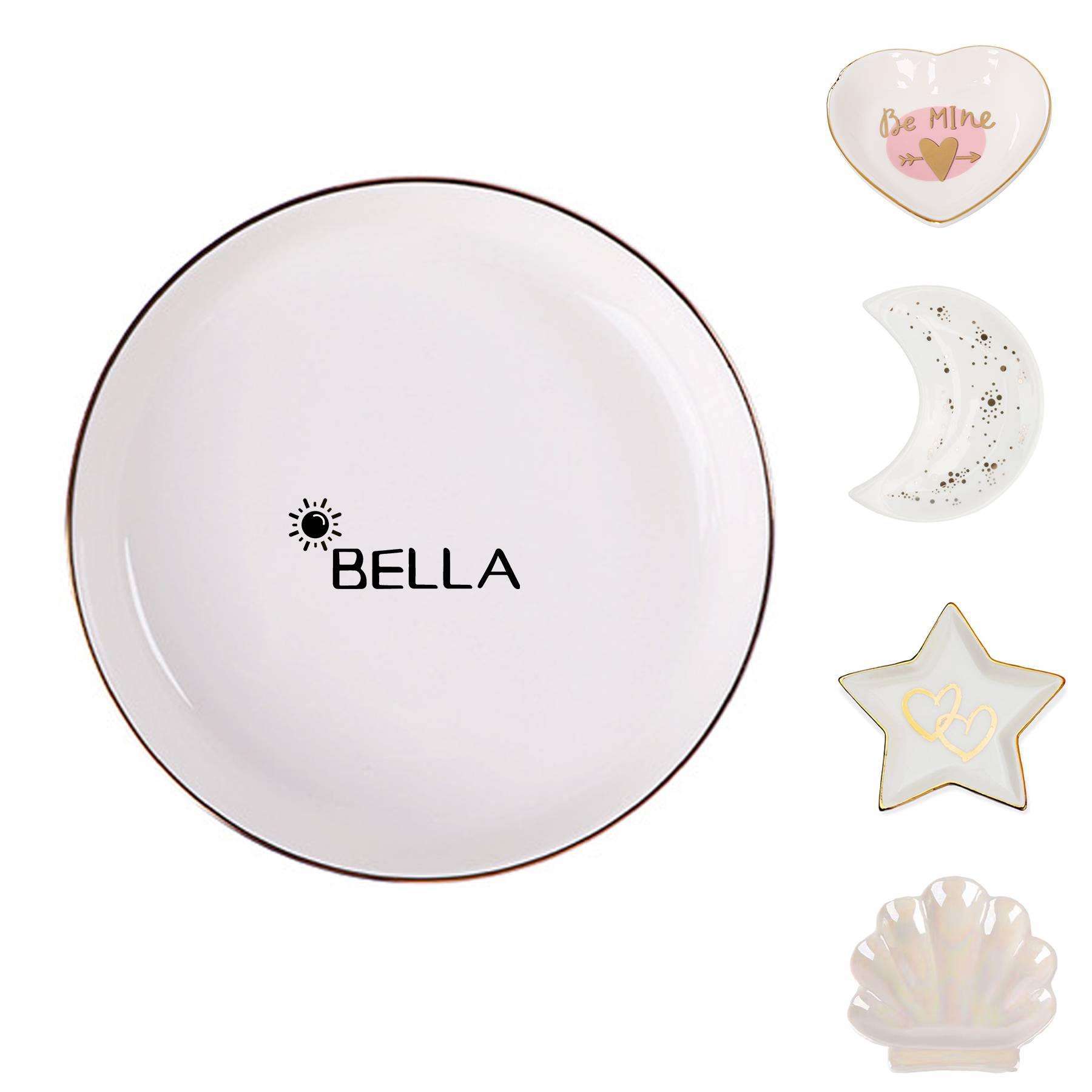 Ceramic jewelry storage ring tray 1