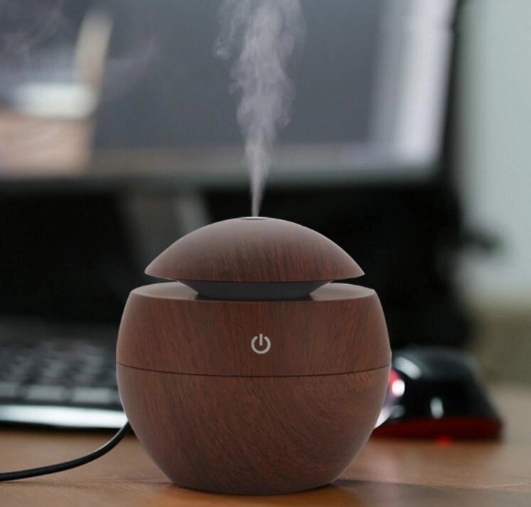 USB Wood Grain LED Lights Air Humidifier 4