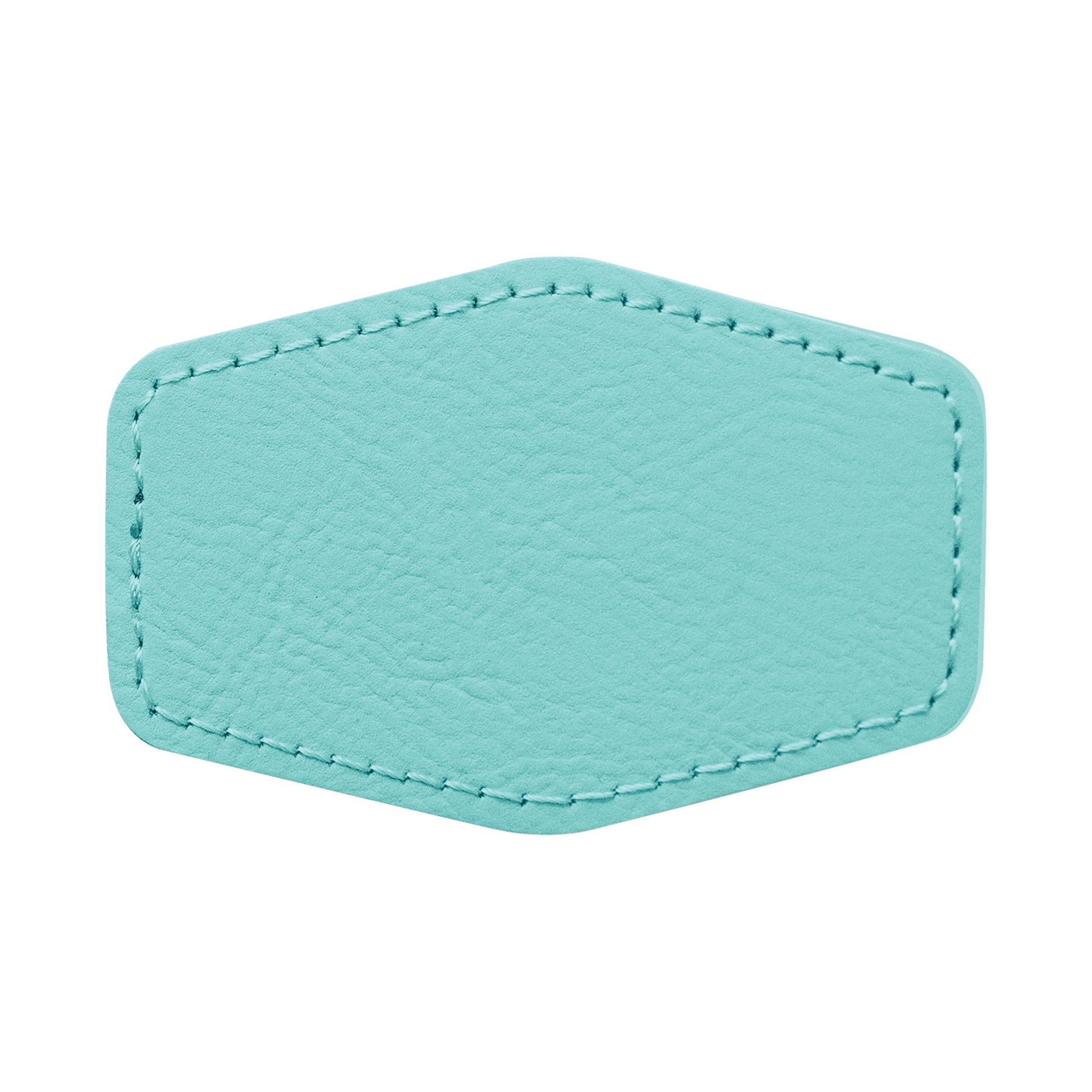 3" x 2" Leatherette Hexagon Patch with Adhesive 3