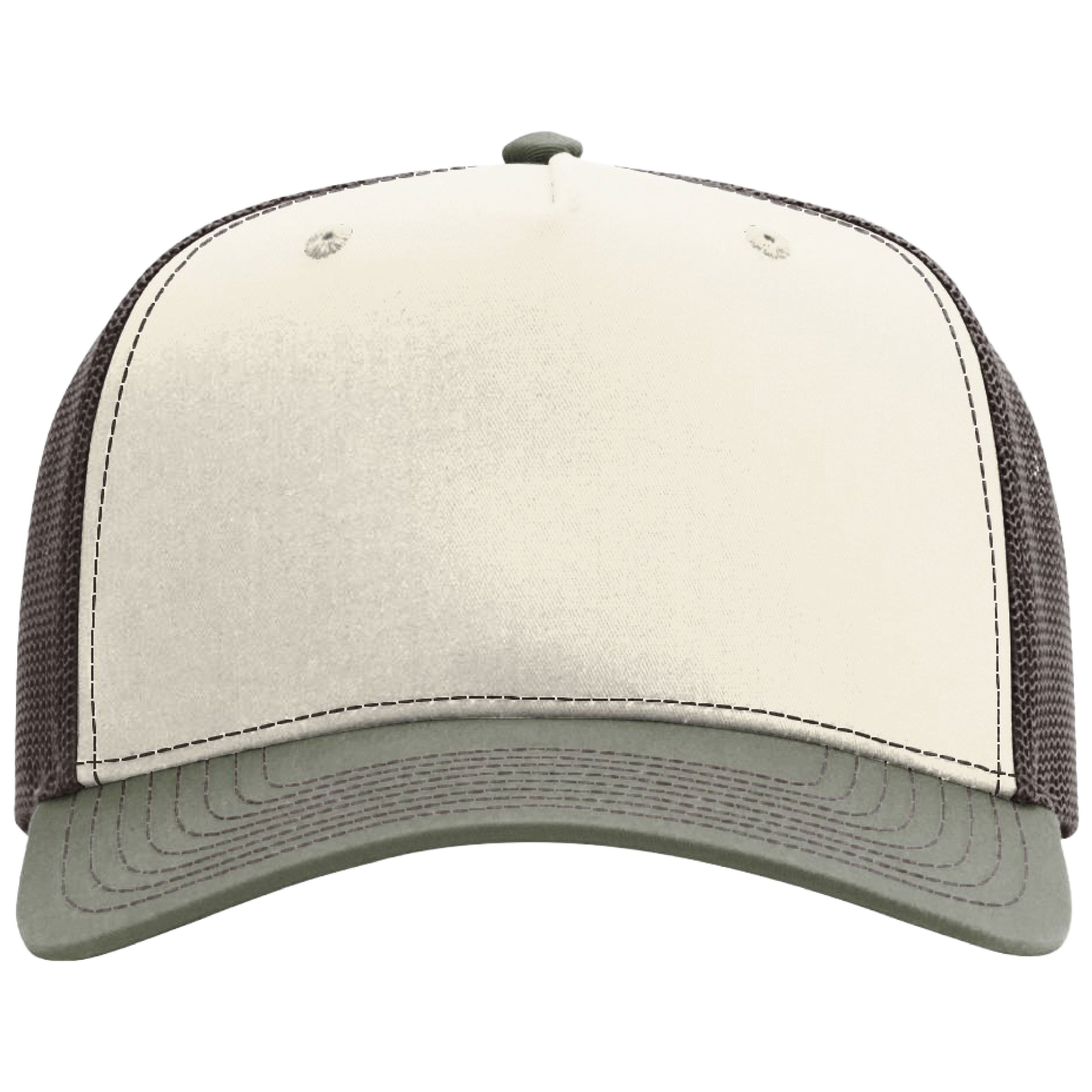 Richardson 112FPC Champ 5-Panel Snapback Trucker Hat w/Leatherette Adhesive Patches or Embroidery 8
