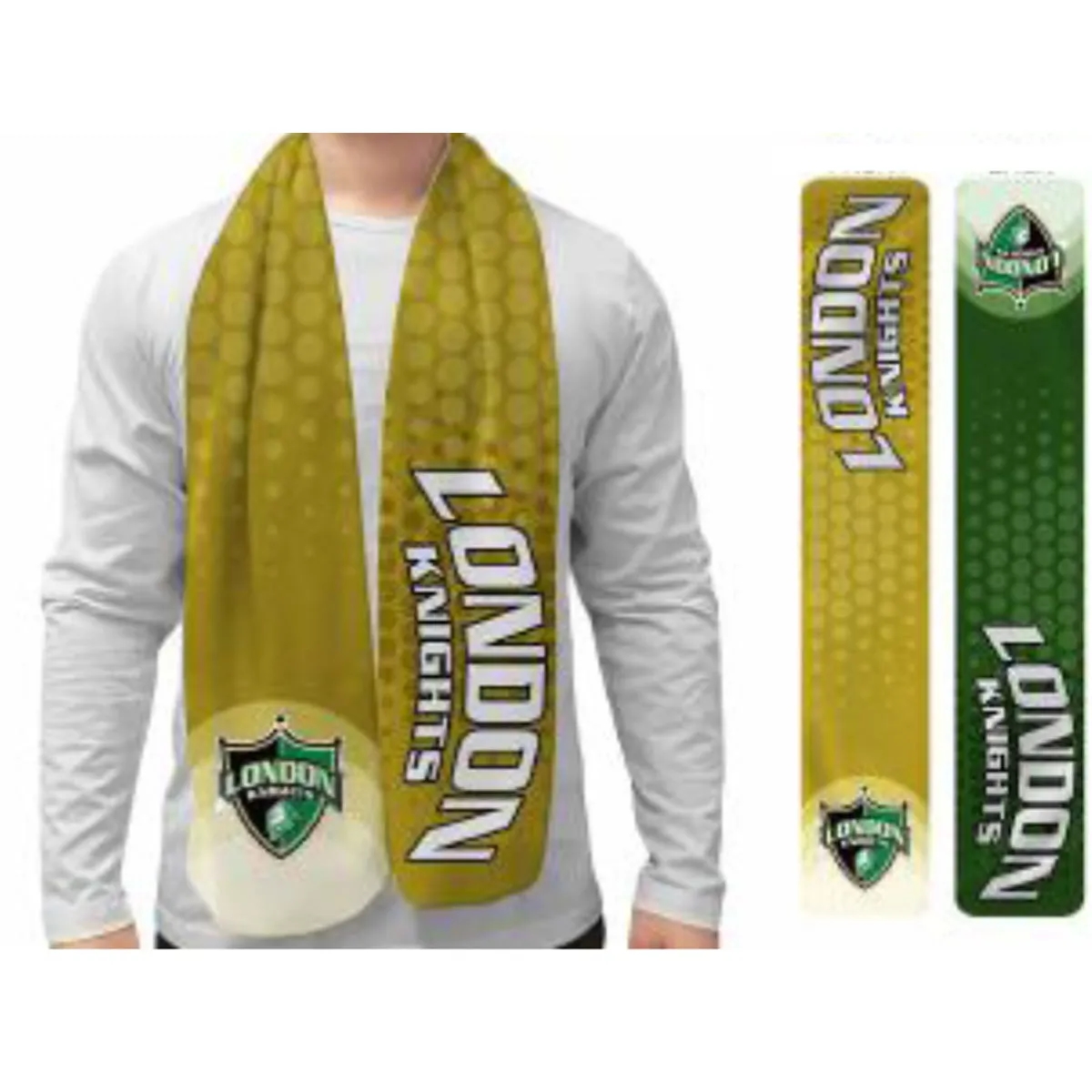 Sublimated Imported 2-Tone Fleece Scarf, 8x60, Font and Back 1