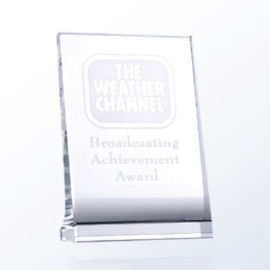 Vertical Optic Crystal Plaque Award (Curved Back) - Medium 1