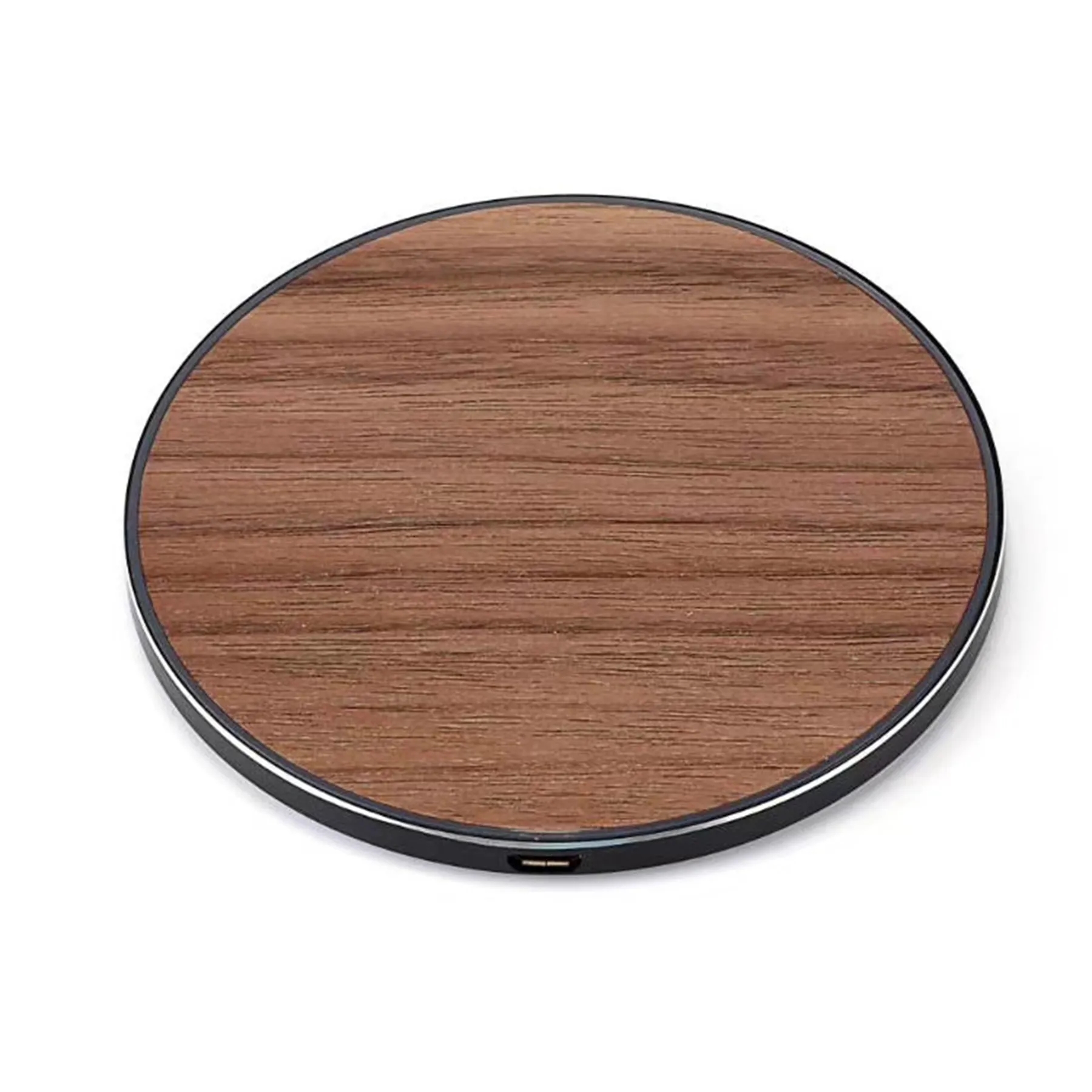 10W Wooden Round Ultra-thin Wireless Charger 2