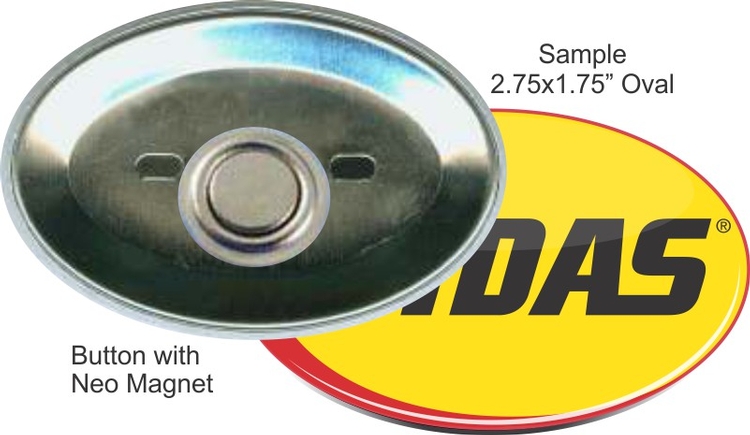 Neo Magnet 2 3/4 Inch X 1 3/4 Inch Oval Button 1