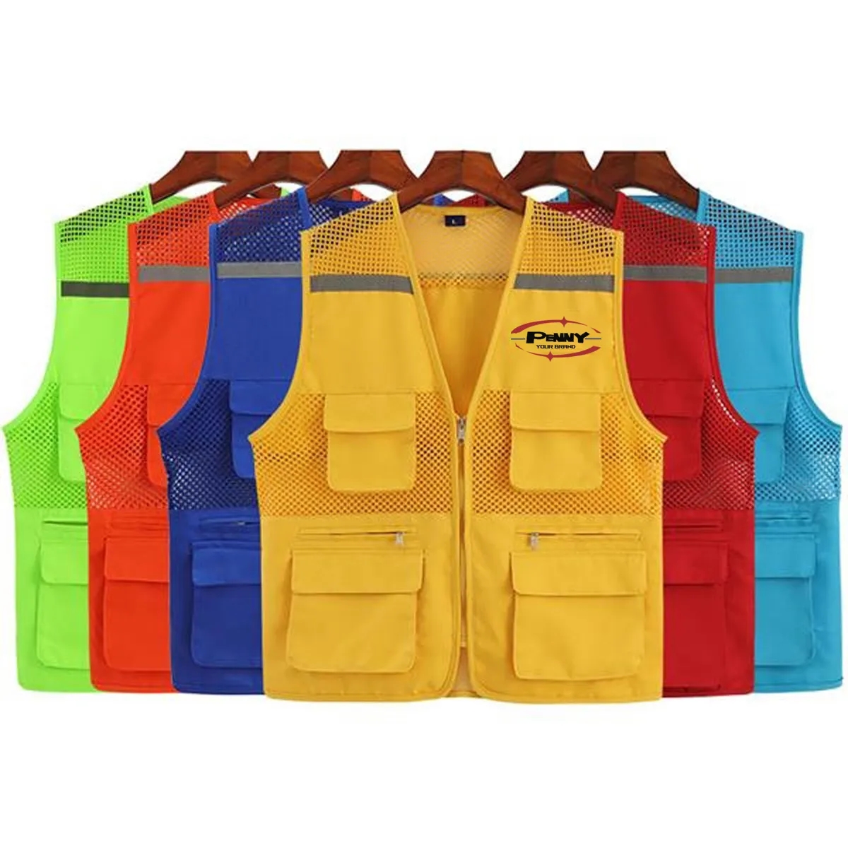 Mesh Breathable Reflective Safety Vest with pockets 1