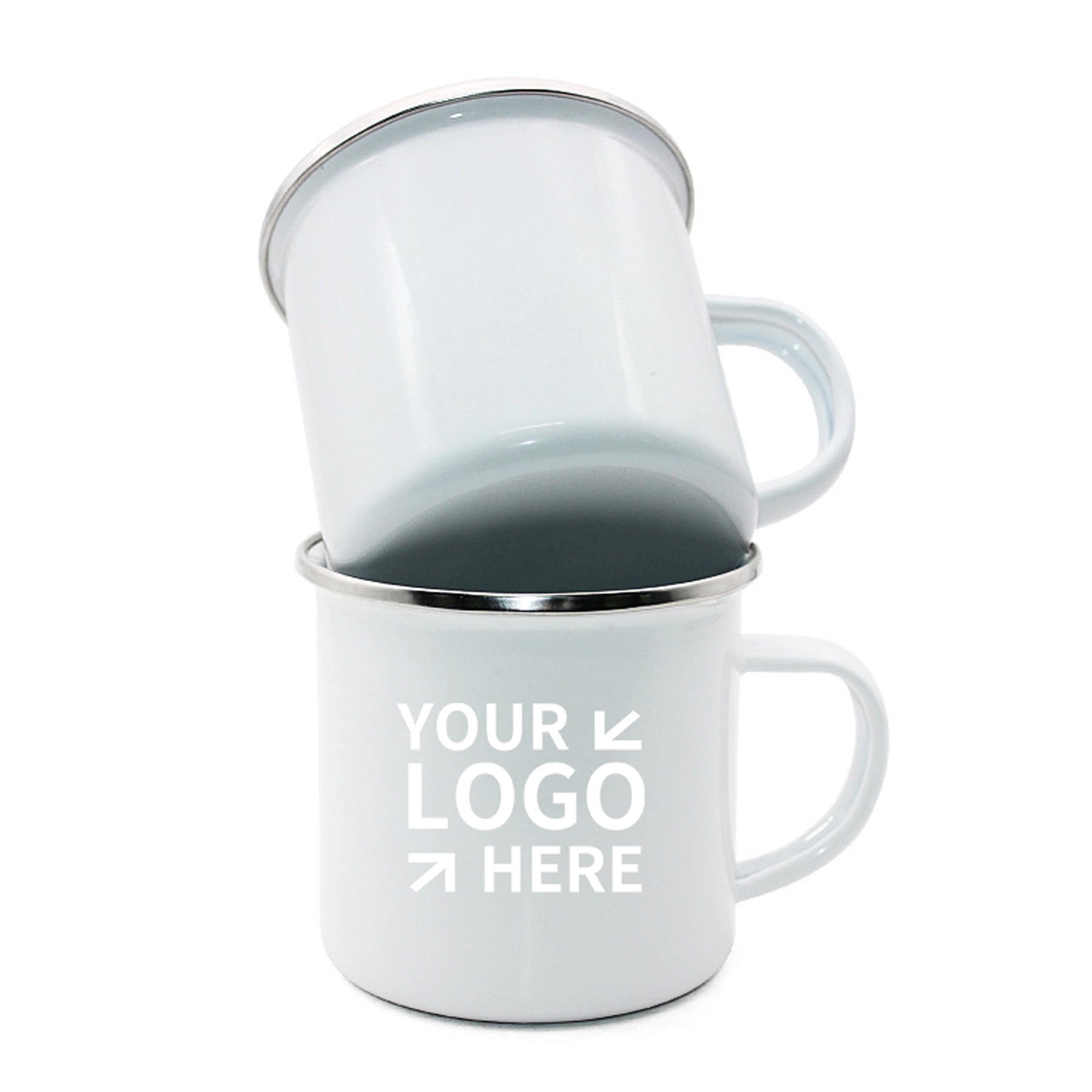 12 oz Enamel Coffee Cup Mug with Stainless Steel Rim 3