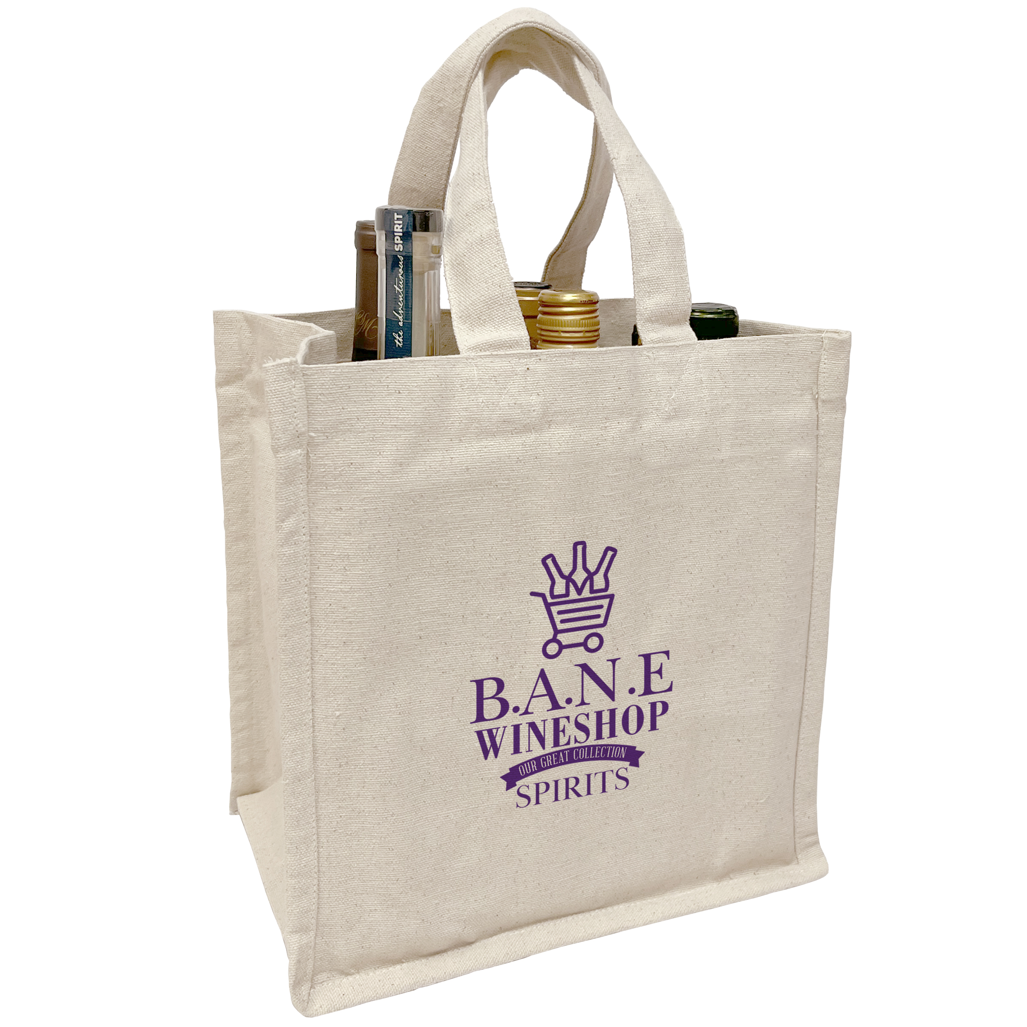 Heavyweight Cotton Canvas 6 Bottle Wine Bag